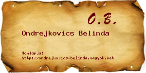 Ondrejkovics Belinda névjegykártya